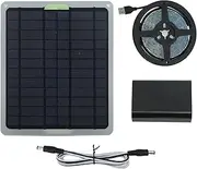 ciciglow Solar Plant Grow Light Strip, 20W IP65 Waterproof LED Plant Grow Lamp with Battery Protection Box for Greenhouse Hydroponic Plants, Garden Flowers