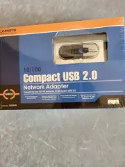 Linksys Compact USB 2.0 Network Adapter USB200M to Ethernet 10/100 Cisco w/ BOX