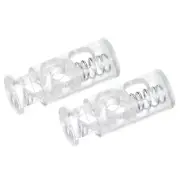 Spring Cord Locks 20pcs Plastic Double Hole Clips Stopper Toggle Rope End Clear