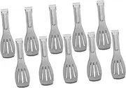 EXHUMKY 10pcs Stainless Steel Tongs Nonstick Food Clips for Buffets Appetizers Ice and Sugar for Tea Parties Family Gatherings and Daily Use