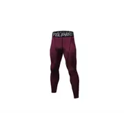 Men's Compression Pants Baselayer Cool Dry Sports Tights Leggings Wine Red Compression & Base Layers
