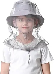 [Tibeha] Kids Mosquito Head Net Hat - Bug Cap UPF 50+ Sun Protection for Beekeeping Garden Fishing