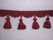 6 yards TASSEL FRINGE 3"-WINE RED- Upholstery Chair Drapery Curtain Fabric Trim
