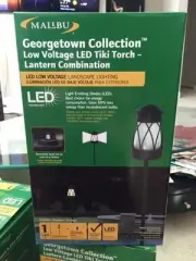 Georgetown Collection Low Voltage LED Tiki Torch Lantern Combination Black New!