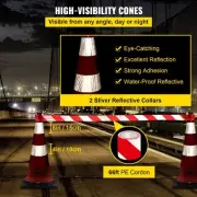 Reflective 0.75m Safety Cones, Pack of 8, with Weighted Base for Traffic Control