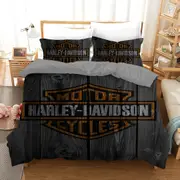 Harley Davidson Wood Grain Duvet Quilt Doona Cover Set (MD241122)