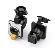 5pcs RJ45 Waterproof Sockets Straight/Angled Connector IP65 Ethernet Panel Mount