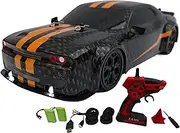 FelizWina-2.4G,1:14,High Speed Remote Control Drift Car,2 Rechargeable Battery,LED,Light up,up to 25Km/H,4WD Racing Fast Drift RC Car Vehicle Toys for Boys Girls, Xmas Birthday Gifts for Kids,1