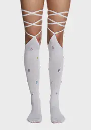 Radiant Steps Thigh High Socks - White