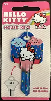 HELLO KITTY Sanrio Rain or Shine House Key Blank SC1 Keyway - Collectable