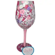 Lolita Dining Barware, "I Love You Mom" Hand Painted Wine Champagne Glass