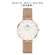 Daniel Wellington 手錶 Petite 32mm米蘭金屬錶-白錶盤-兩色任選(DW00100163 DW00100348)/ 玫瑰金