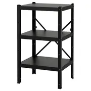 BROR 1 section/shelves, black, 65x55x110 cm