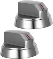 HAKIDZEL 2pcs Gas Stove Knob Replacement: Zinc Alloy Replacement Control Knob - Cooktop Burner Metal Switch Part - Kitchen Appliance Accessory