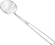 Zerodeko Stainless Steel Skimmer Ladle with Fine Mesh Design for Efficient Straining Perforated Spoon for Cooking and Frying for Bubble Tea Shops and Home Kitchens