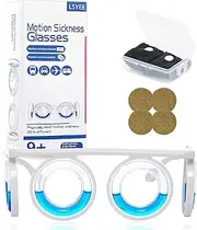 LSYEE Anti- Motion Sickness Glasses,Motion Sickness Bands(Random Color),Motion Sickness Patch,Antiemetic,Three in One Package for Adults or Kids
