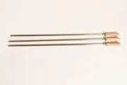 Set of 3 Big Stainless Steel Greek Cypriot Barbecue Grill Foukou Souvla Skewers