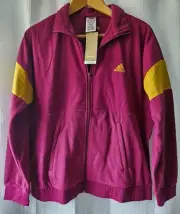 Adidas Womens Zip Jacket Size L 16-18 Bright Two Tone Retro Style New With Tags