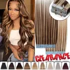 Real Human Hair Tape In Remy Hair Extensions Wefts Full Head THICK Highlight UK