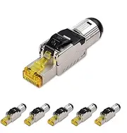 Cable Matters (6-Pack) Tool-Free Cat 6A / Cat6A Shielded RJ45 Field Termination Plug