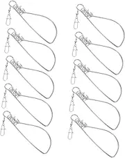 BESPORTBLE 10pcs Lure Stainless Steel Fishing Buckle Swivel Snap Hooks for Saltwater Freshwater Fishing Gear Accessories Tackle