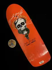 RARE SIGNED Neon Orange Powell Peralta Mike Mcgill Skateboard Deck AUTOGRAPH 10”