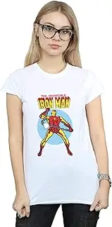 [Absolute Cult] Marvel Women's The Invincible Iron Man T-Shirt White Large