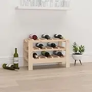 Wine Rack 61.5x30x42 cm Solid Wood Pine,Rustic Solid Pine Wood Wine Rack for Ample Storage Home Bar Furniture