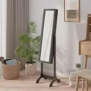 Free-Standing Mirror Black 34x37x146 cm,Full Length Floor Mirror with Storage and Tilting Function for Bedroom, Dressing Room, Hallway Home Decor Mirrors