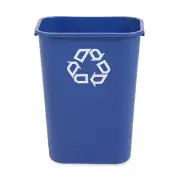 10.38 Gal Blue Plastic Recycling Bin for Office, Warehouse & Commercial Use