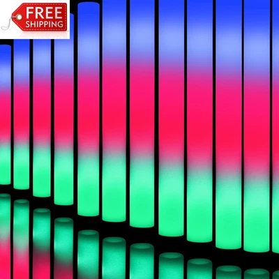 SHQDD 42 PCS Foam Glow Sticks with 3 Modes Colorful Flashing, Glow Sticks Party