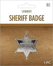 Amscan Sherriff Badge Sherriff Badge, Silver