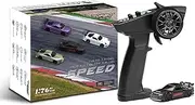 Havcybin 1:76 Turbo Racing 4CH 2.4GHZ Drift RC Sports Car RTR Kit Mini Full Proportional Remote Control Toys for Kids and Adults with 2 Replaceable Body Shell (C74-Black)