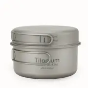 Ultralight Titanium Pan Outdoor Cookware Camping Pot Folding Tableware