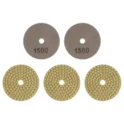 5pcs 3" Grits 1500 Premium Diamond Polishing Pads Wet/Dry for Stone Concrete
