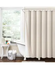 Lush Decor Fashion Farmhouse Textured Sheer With Peva Lining Shower Curtain