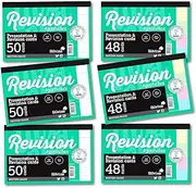 Revision Card Study Bulk 6 Pack | 3 x 50 White and 3 x 48 Multi Colour A6 (6x4”) Lined Luxpad Silvine Revision Cards EAP-3W3C-REV