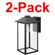HOME DEPOT 2-Pack 18 in. Bronze Classic Outdoor Wall Lantern Sconce Clear Glass