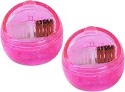 WOONEKY Diy Beauty Nail Art Cleaning Box 2pcs Nail Drill Bit Cleaning Brush Soft Hard Wire Sanding Head