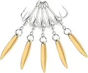 5pcs Fishing Hooks Weighted Hooks Fishing Treble Hooks Bait Fishing Spinner Trout Bass for Freshwater and Saltwater