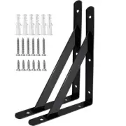 ColourTree 12 Piece Heavy Duty Floating Metal Wall L-Shaped Shelf Brackets