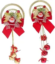 [Tofficu] 2pcs Christmas Bells Christmas Door Hanging Ornament Christmas Jingle Bells for Door Knob Miniature Bells Xmas Tree Decoration Xmas Tree Wreath Plastic Coat Hanger Christmas Tree