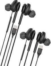 USB C Wired Earbuds Earphones(2 Pack) Compatible for Samsung S24 with Microphone Noise Cancelling Headphones for Phone 16 Pro Max Type C Jack Corded Headset Android Audio Plug Audífonos Cable for Pad