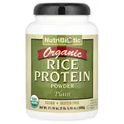 NutriBiotic, Organic Rice Protein Powder, Plain, 1 lb 5.16 oz (600 g)