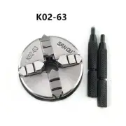 63mm 2.5" Lathe Chuck 4 Jaw Manual Mini Self-Centering Chuck for CNC Woodworking