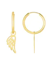 14K Italian Gold Wing Earrings