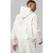 Mens Light Grey Active Training Dept Boxy Hoodie