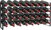 TONLEA 4 Tier Wine Rack, 3-in-1 32 Bottles Wine Storage, Wine Bottle Rack Stackable, Wine Storage Rack for Cabinet Pantry (Dark Black)