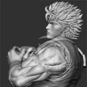 Kenshiro 3D print figure 1/6 32cm Model Kit Unpainted Unassembled GK