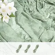 sxvblly 3PCS Sage Green Cheesecloth Table Runner 35×120 Inch Boho Gauze Rustic Spring Easter Table Runner for Baby Shower Wedding Decorations Bridal Shower Birthday Party Tea Party Decorations(10Ft)